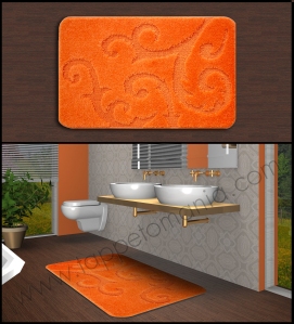 tappeti bagno arancione cotone antiscivolo, www.shoppinland.it